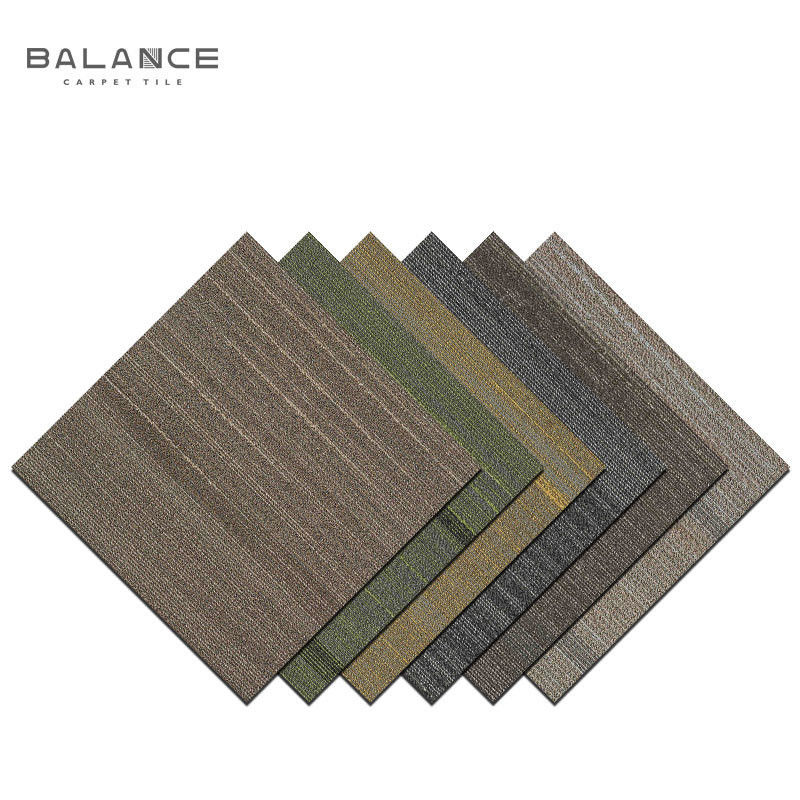50x50 Quadrado PVC Poliéster Polipropileno Loop Pile Piso Carpet Tiles para sala de estar Cozinha Sala de jantar Lava-se
