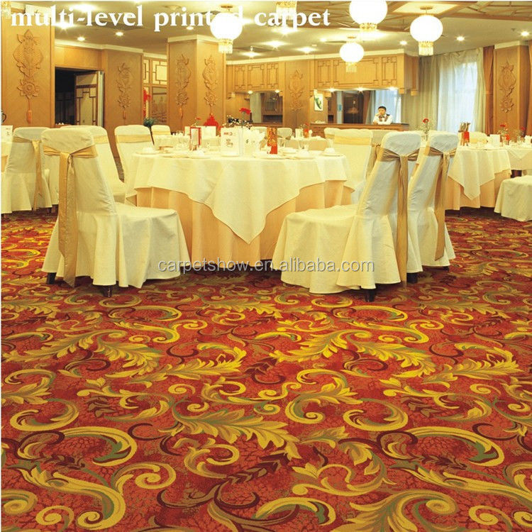 Cor personalizada 100% Nylon Tapete impresso para hotéis Salas de banquete Quartos de dormir PVC decorativo exterior