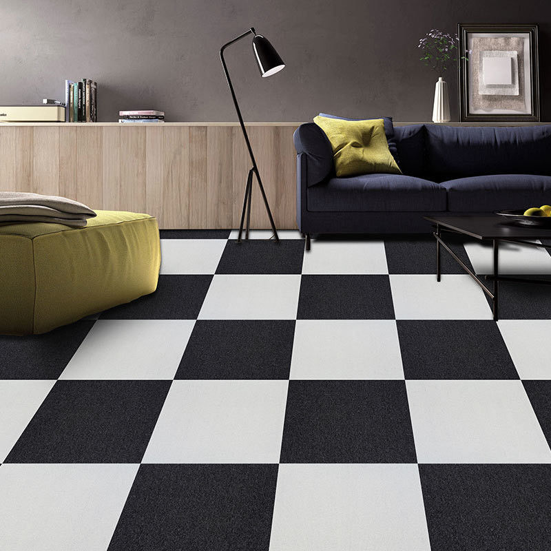 Resumo Pequim Silverstone acústico Carpete preto branco azulejos tecidos cortar pilha quadrado tapete quarto porta exterior golfe oração PP material