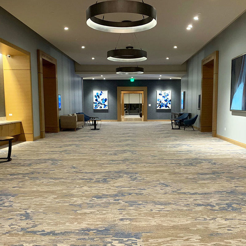 Tapete de nylon Axminster de design personalizado para pisos de hotéis de luxo em forma retangular
