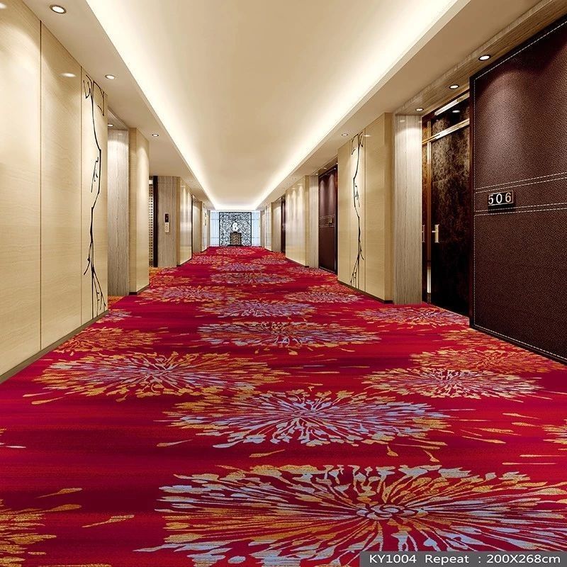 Jute ou PP Backing Nylon Printed Striped Carpet em 36 opções de cores para o corredor do hotel