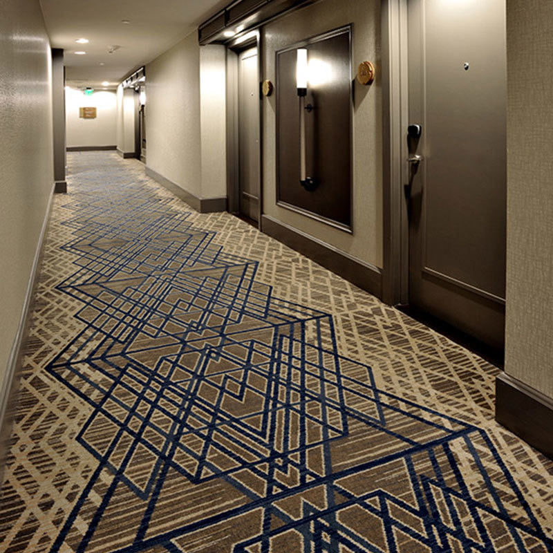 Moderno estilo padrão de quebra-cabeça Nylon Impressão de parede a parede tapetes para hotel preto e branco